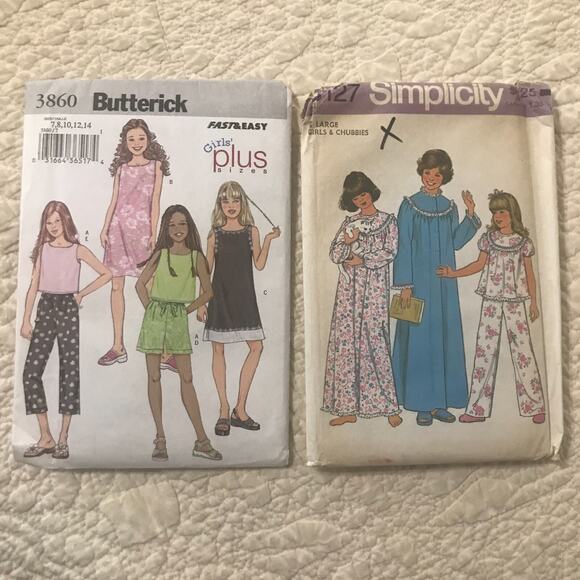 Vintage Butterick and Simplicity Girls Seperates Pattern Sz 7-14 Lot of 2 Uncut - Picture 1 of 6